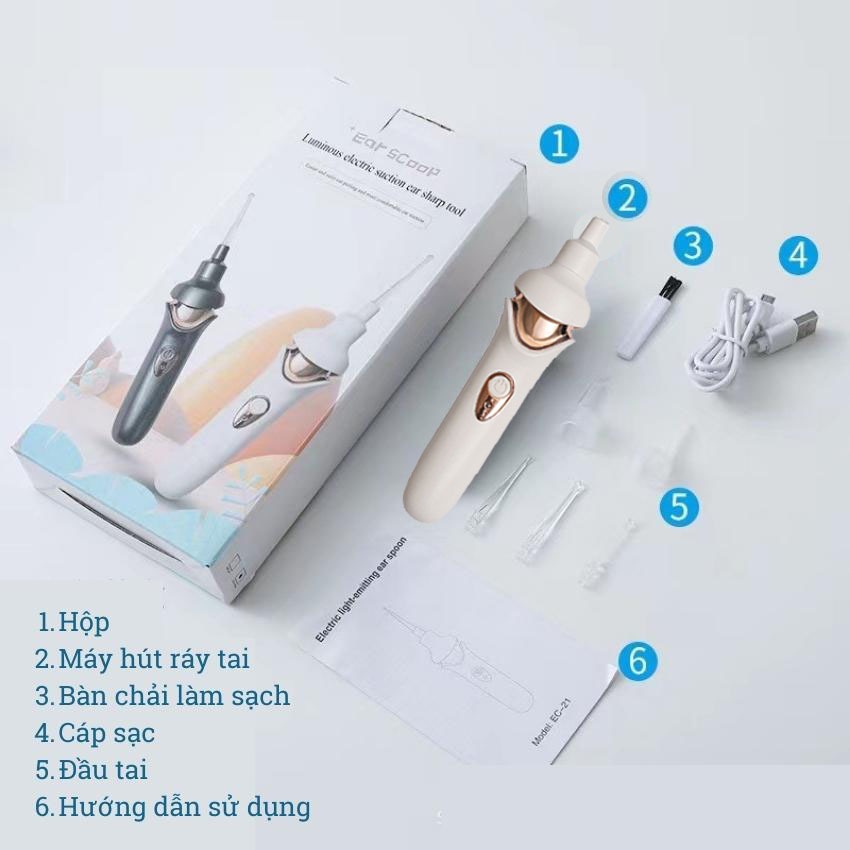 M&aacute;y h&uacute;t r&aacute;y tai đầu silicon mềm mại kh&ocirc;ng g&acirc;y tổn thương tai, độ ồn thấp, h&uacute;t cực sạch Hot