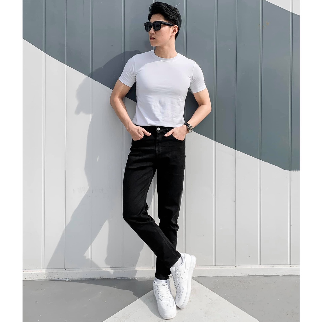 Quần Jeans Xanh Đậm Phong C&aacute;ch Trẻ Trung Chất Vải B&ograve; Mịn Đẹp Kiểu D&aacute;ng &Ocirc;m Ống C&ocirc;n Thời Trang Hot