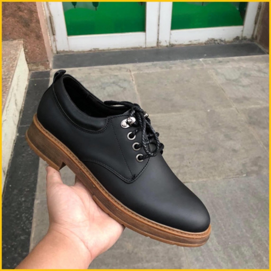 Gi&agrave;y nam HQC SHOES da b&ograve; nhập khẩu dầy dặn đế cao su bảo h&agrave;nh 1 năm Dr25 Hot