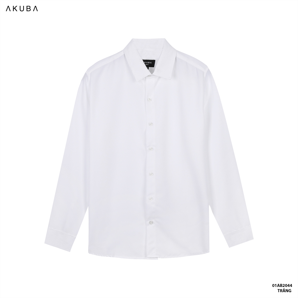 &Aacute;o sơ mi trắng nam tay d&agrave;i đi học, đi l&agrave;m, vải lụa kh&ocirc;ng nhăn, thấm h&uacute;t mồ h&ocirc;i tốt 