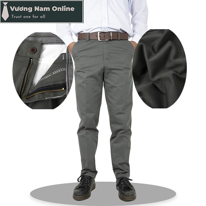 Quần kaki nam trung ni&ecirc;n cao cấp ống su&ocirc;ng đẹp vải d&agrave;y form chuẩn Cao Cấp