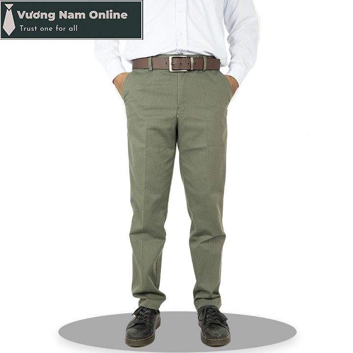 Quần kaki nam trung ni&ecirc;n cao cấp ống su&ocirc;ng đẹp vải d&agrave;y form chuẩn Cao Cấp