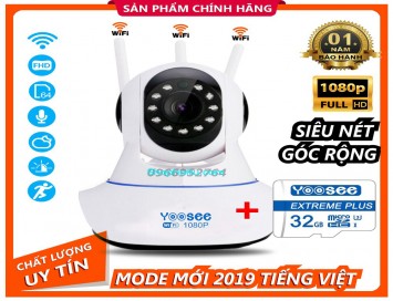 Camera Ip YooSee 3 Râu Full HD 2.0Mpx 1080p Tiếng Việt Kèm Thẻ Nhớ Cao Cấp