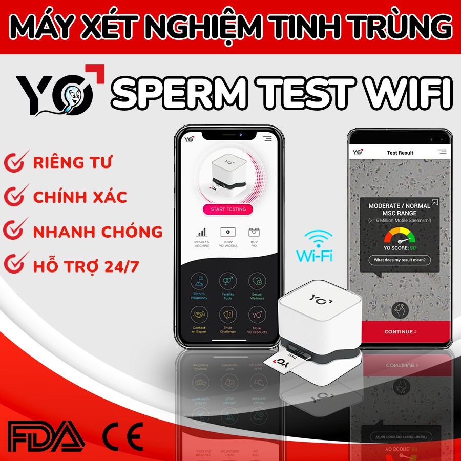 Máy Xét Nghiệm Tinh Trùng Tại Nhà Qua Máy tính/Smartphone - Yo Sperm Wifi - Phiên bản 2.0 Cao Cấp