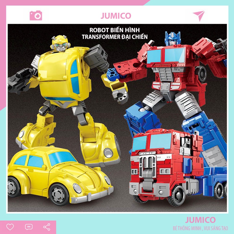 Đồ chơi trẻ em lắp ráp ô tô robot biến hình transformer cho bé phát triển trí tuệ JUMICO RB