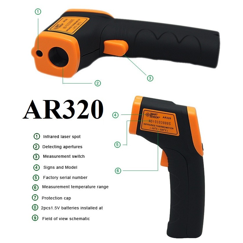 Máy Laser đo nhiệt độ từ xa AR320 Cao Cấp