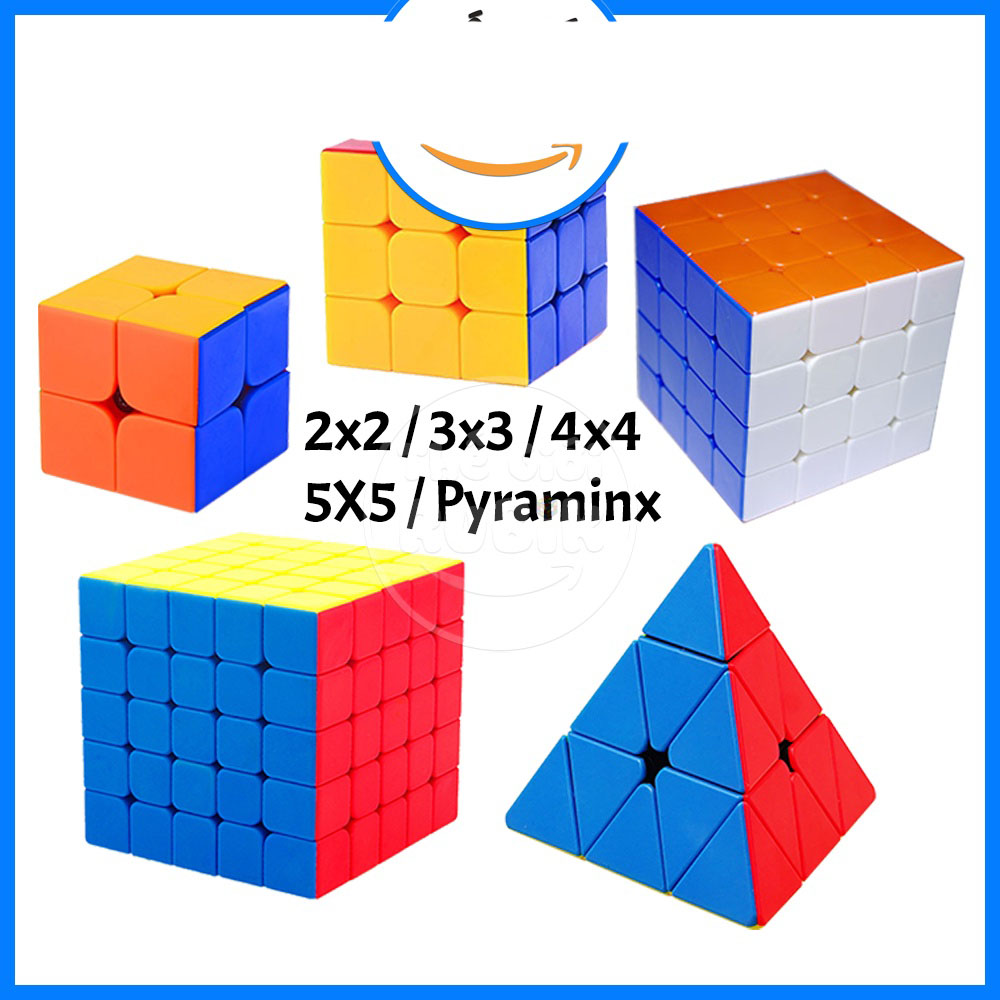 Bộ 5 Rubik MoYu Meilong 2x2 3x3 4x4 5x5 Pyraminx Tam Giác 3x3 Cube Stickerless 