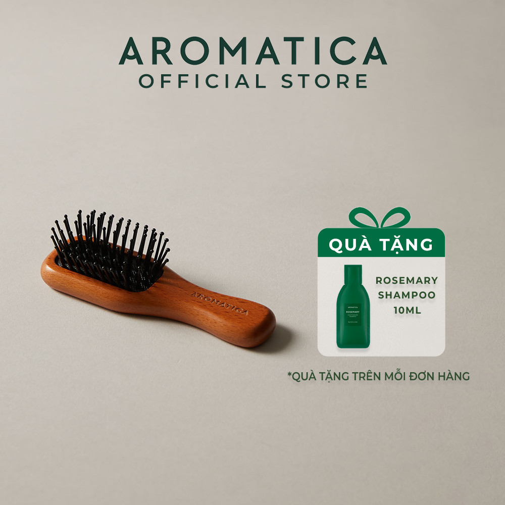 Lược gỗ AROMATICA massage da đầu cỡ nhỏ Hàn Quốc Siêu Hot