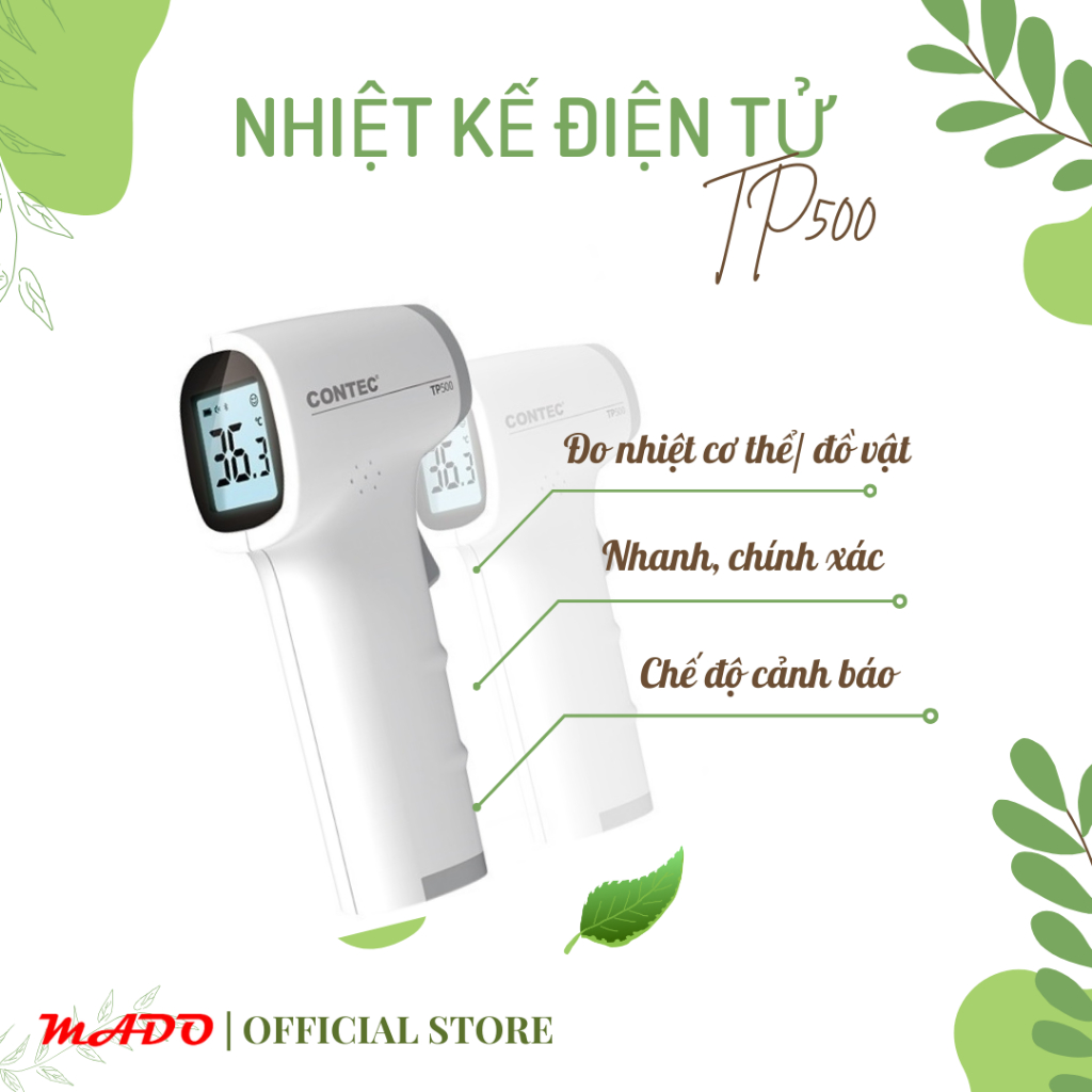 Nhiệt kế hồng ngoại đo trán CONTEC TP500 - Nhiệt kế điện tử đo nhiệt độ sữa, nước- Máy đo thân nhiệt Hot